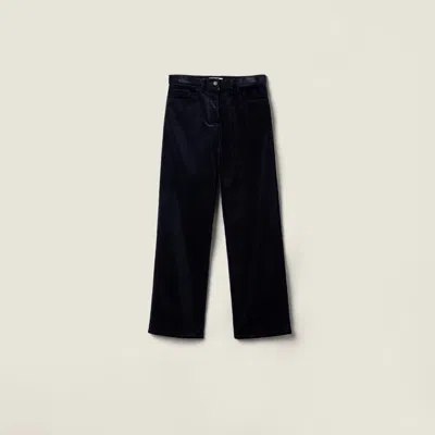 Miu Miu Corduroy Pants In Blue