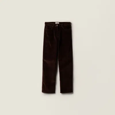 Miu Miu Corduroy Pants In Brown