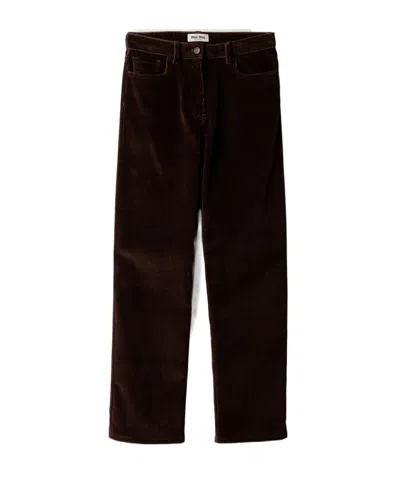 Miu Miu Corduroy Pants In Burgundy