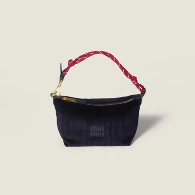 Miu Miu Corduroy Pouch In Blue