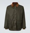 Miu Miu Corduroy-trimmed Poplin Field Jacket In Green