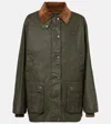 Miu Miu Corduroy-trimmed Poplin Jacket In Brown