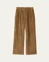 Miu Miu Wide Leg Corduroy Trousers With Belt Loops In Nude