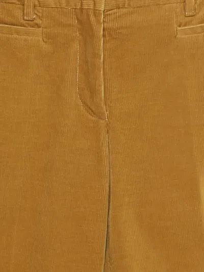 Pre-owned Miu Miu Corduroy Wide-leg Trousers In Neutral