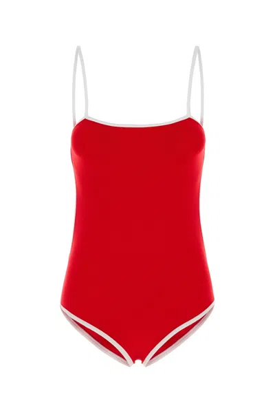 Miu Miu Costume Interno In Nylon Stretch Rosso Donna In Red