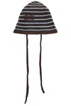 Miu Miu Cotone Crochet Riga Hat In Multi