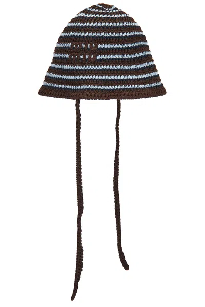 Miu Miu Cotone Crochet Riga Hat In Multi
