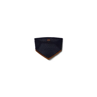 Miu Miu Cotton And Suede Bandana Top In Blue