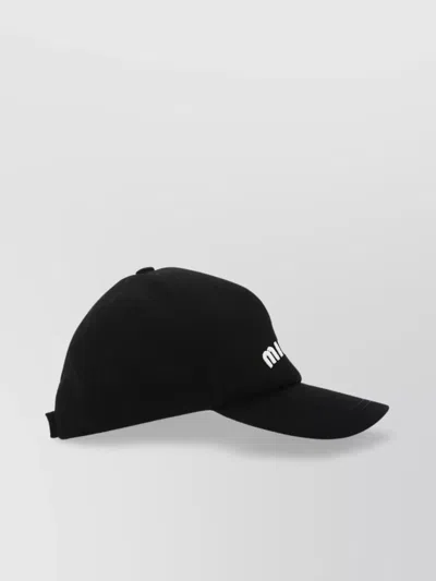 Miu Miu Drill Baseball Cap In Black/white