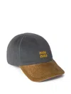 Miu Miu Denim And Corduroy Baseball Cap In Grey