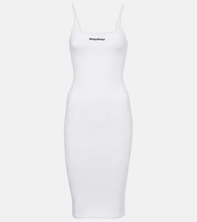 Miu Miu Minikleid Aus Einem Baumwollgemisch In Weiss