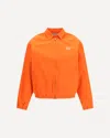 Miu Miu Cotton Bomber Jacket Elasticated Hem Pockets In Orange