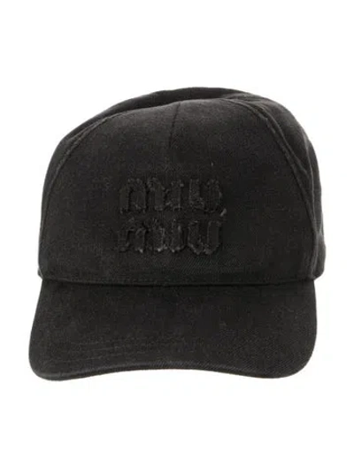 Pre-owned Miu Miu Cotton Bucket Hat In Black