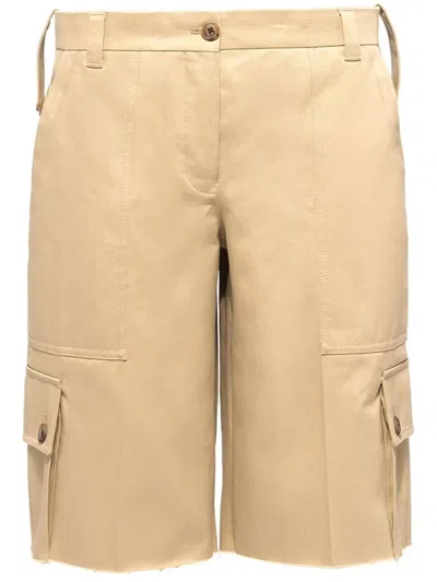 Miu Miu Chino Bermudas In Neutrals