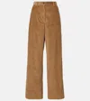 Miu Miu Cotton Corduroy Wide-leg Pants In Brown