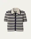 Miu Miu Cotton Crochet Short-sleeve Cardigan