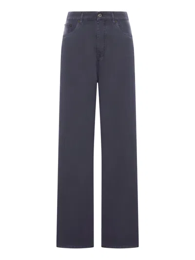 Miu Miu Cotton Denim Jeans In Gray