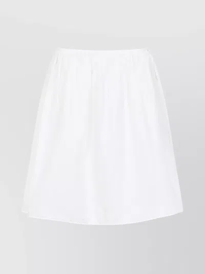 Miu Miu Cotton Flared Midi Skirt In White