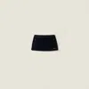 Miu Miu Cotton Fleece Miniskirt In Blue