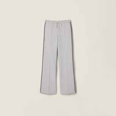 Miu Miu Cotton Fleece Pants In Gray