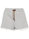 Miu Miu Cotton Fleece Shorts In Gray