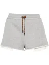 Miu Miu Cotton Fleece Shorts In Grey