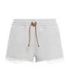 Miu Miu Cotton Fleece Shorts In White