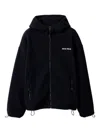 Miu Miu Long-sleeved Hooded Sweatshirt In Black
