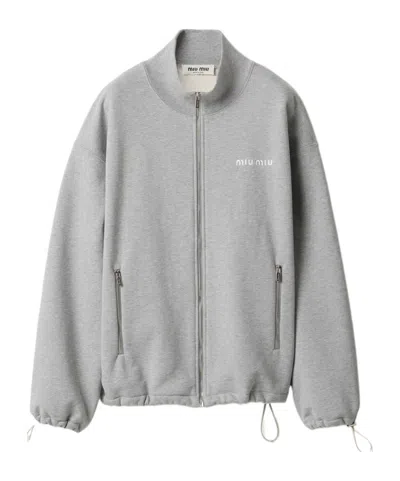Miu Miu Cotton Fleece Zipper Sweatshirt