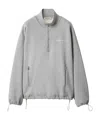 Miu Miu Cotton Fleece Zipper Sweatshirt In Gray