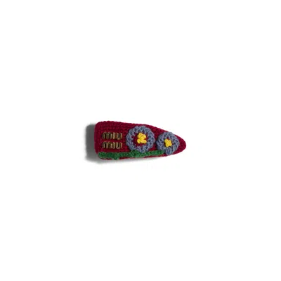 Miu Miu Cotton Hair Clip In Pattern