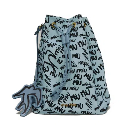 Pre-owned Miu Miu Cotton Handbag () In Blue