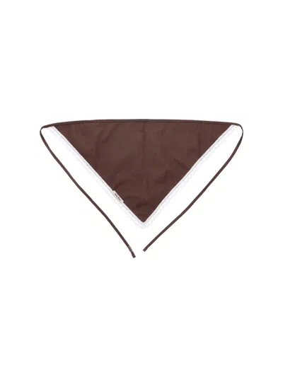 Miu Miu Cotton Headband In Brown
