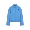 Miu Miu Button-down Collar Cotton Jacket With Elastic Hem