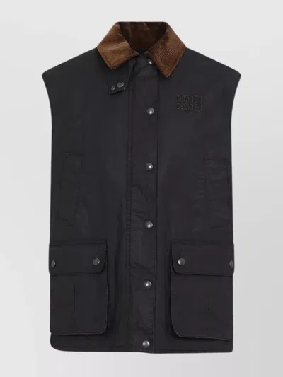 MIU MIU COTTON JACKET COLLAR CORDUROY