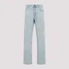 Miu Miu Five Pocket Jeans With Logo In Azzurro