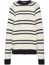 Miu Miu Stripe-print Knitted Jumper In White