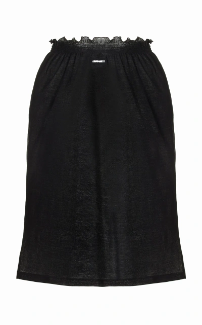 Miu Miu Cotton Jersey Midi Skirt In Black