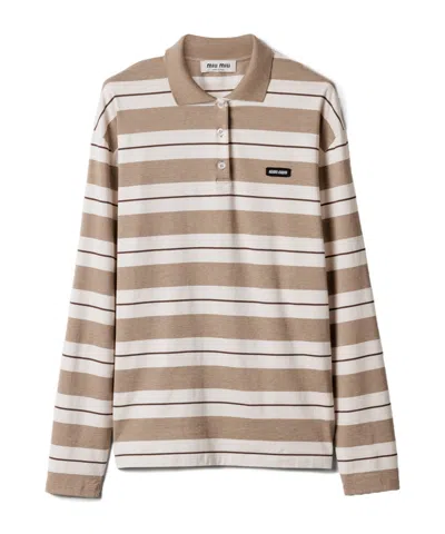 Miu Miu Cotton Jersey Polo Shirt