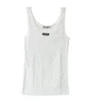Miu Miu Cotton Jersey Ribbed Tank Top In White