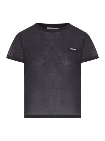 Miu Miu Cotton Jersey T-shirt With Embroidery In Black