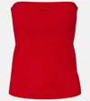 Miu Miu Cotton Jersey Tube Top In Red