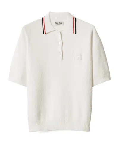 MIU MIU MIU MIU SHORT-SLEEVED KNITTED POLO SHIRT