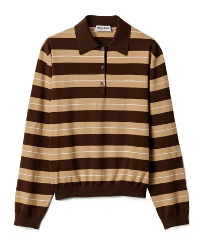 Miu Miu Cotton Knit Polo Shirt