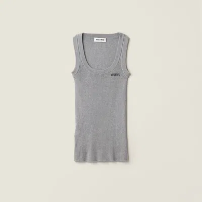 MIU MIU COTTON KNIT TANK TOP