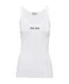 Miu Miu Intarsia Logo Rib Tank Top In White