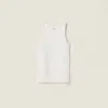 Miu Miu Cotton Knit Tank Top In White