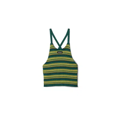 Miu Miu Cotton Knit Top In Green