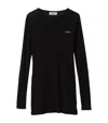 Miu Miu Logo Mini Dress In Black