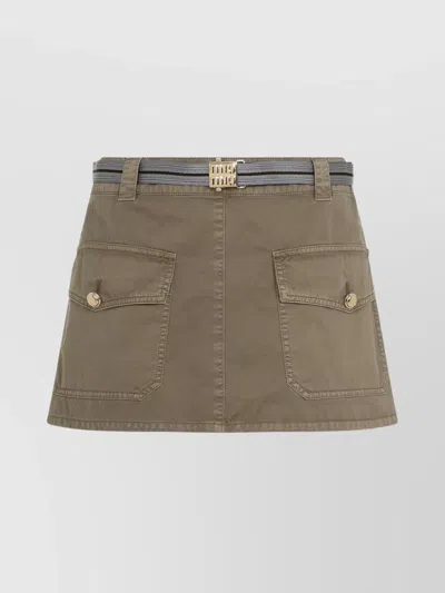 MIU MIU COTTON MATERIAL SKIRTS FRONT POCKETS